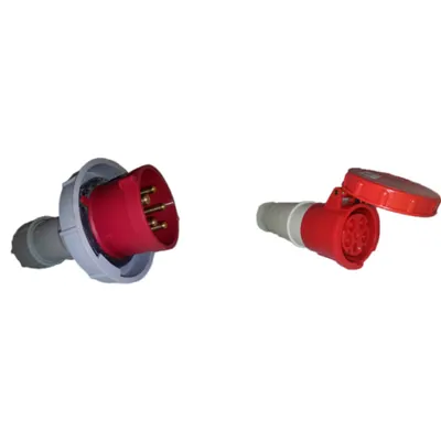 Pachet Fisa si Priza Mobila Industriala IP67 63A 380V 5 Poli - Conexiuni Trifazate cu Nul, Etanse, Mobile de Mare Putere