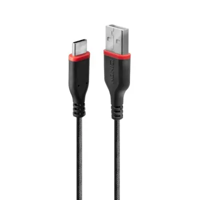 Cablu de incarcare + date USB 2.0 la USB-C rezistent 3A T-T 1m Negru, Lindy L36876*