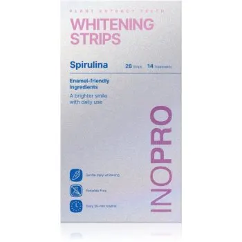 InoPro Green Whitening Strips Spirulina benzi pentru ablirea dintilor pentru dinti