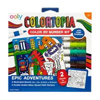Set creativ de pictura dupa numere cu markere- Aventuri Epice (Set de 8)