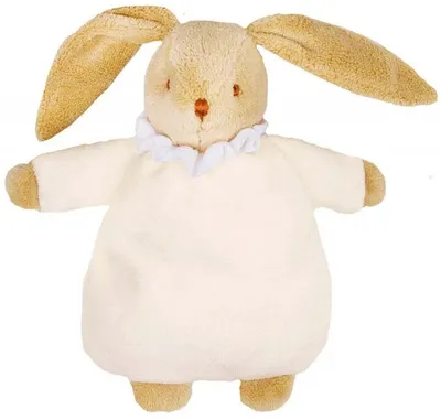 Jucarie moale Trousselier - Iepuras cu zornaitoare Fluffy, crem, 20 cm