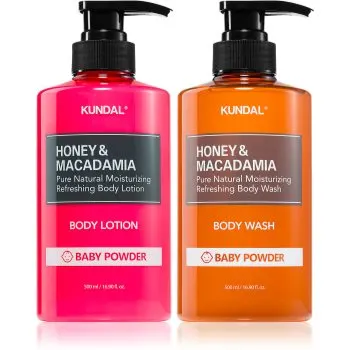 KUNDAL Honey & Macadamia Baby Powder set pentru corp