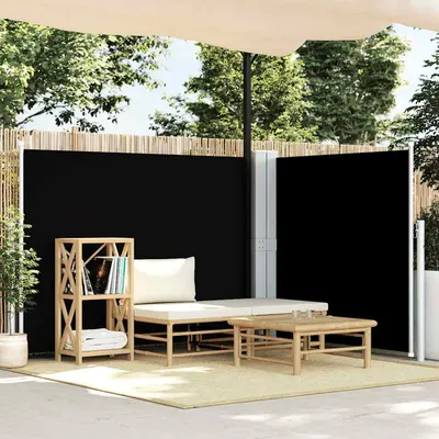 vidaXL Copertină laterală retractabilă, negru, 140 x 600 cm