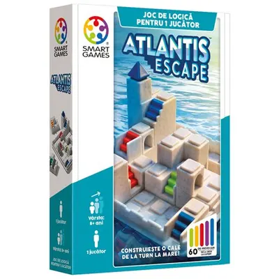 Smart Games - Atlantis Escape, joc de logica cu 60 de provocari, 8+ ani, editie lb. Romana