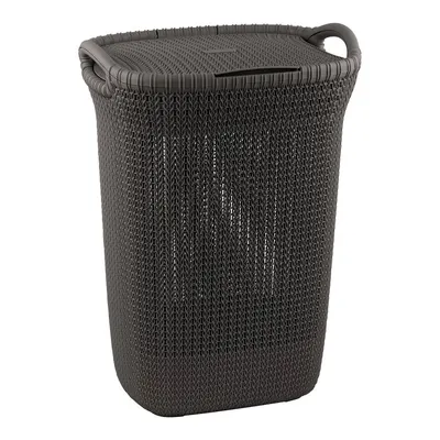 Coș pentru rufe murdare Curver Knit Hamper, 57 l, gri închis