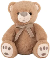 Jucărie de pluș Amek Toys - Ursuleț maro cu panglică, 28 cm