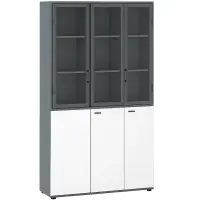Dulap cu trei uși &ndash; design modern cu uși din sticlă și cadru din melamină W1200*D400*H2000