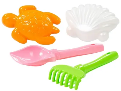 Set de plajă Polesie Toys - Broască țestoasă, 4 piese