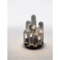 Plafoniera GUSTAVE Deschis Fumuriu Gri Sticla & Mat Negru LED G9 7x5 Wat 230 Volt IP20 Fara bec