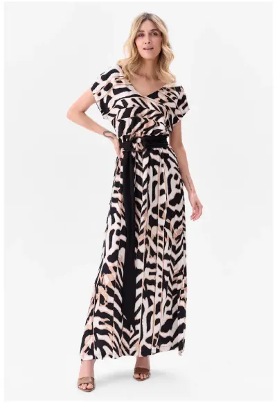 Rochie maxi cu detalii incrucisate pe spate Holdi