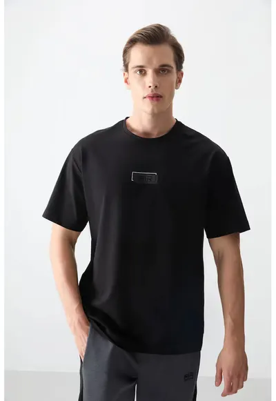Tricou Oversized cu Logo - Negru - pentru Femei