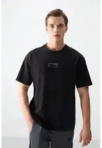 Tricou Oversized cu Logo - Negru - pentru Femei