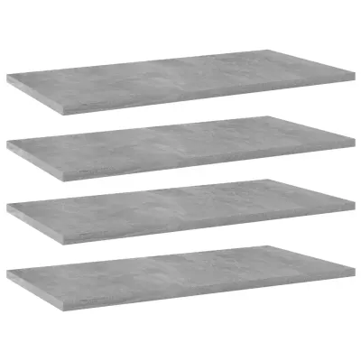 vidaXL Plăci bibliotecă, gri beton, 4 buc, 60 x 30 x 1,5 cm, PAL