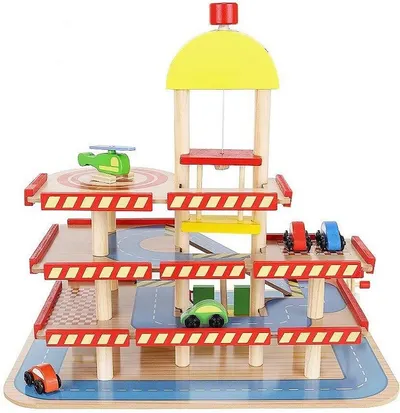 Set de joaca Iso Trade - Parcare mare din lemn