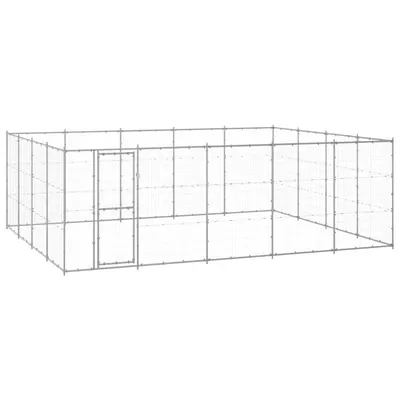 vidaXL Padoc pentru câini de exterior, 24,2 m², oțel galvanizat