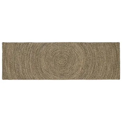 vidaXL Covor de zonă Natural și Negru 80 x 300 cm Iută