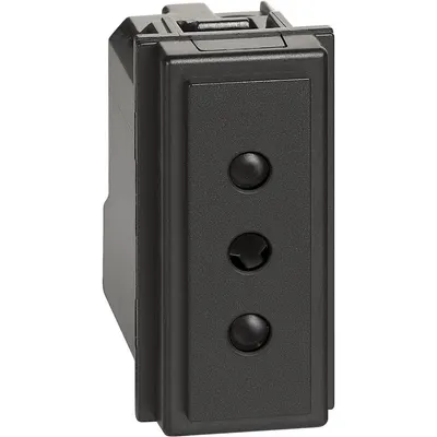 Priza 2 P+T 10A Bticino Living Now KG4113, negru