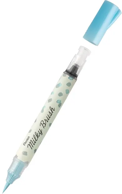 Pentel Milky Colour Bursh Brush Marker - Albastru