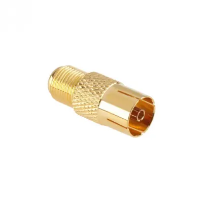 Adaptor auriu mufa TV coaxial la mufa F M-M, ZLA0601-1