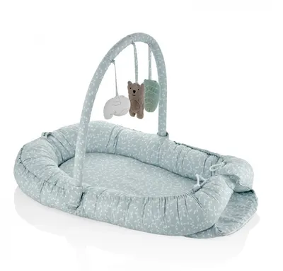 Salteluta Baby Nest cu bara jucarii Between parents Turcoaz