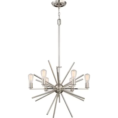 Corp de iluminat suspendat, lustra Uptown Carnegie 6 Light Chandelier – Imperial Silver