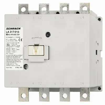 Contactor, 4pole,90kW/175A AC3, 250A AC1, 230V AC/DC