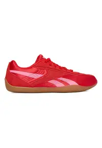 Pantofi sport dama - rosu - piele naturala si material textil -