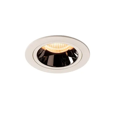 Spot incastrat, NUMINOS M Ceiling lights, white Indoor LED recessed ceiling light white/chrome 2700K 20° gimballed, rotating and pivoting, including leaf springs