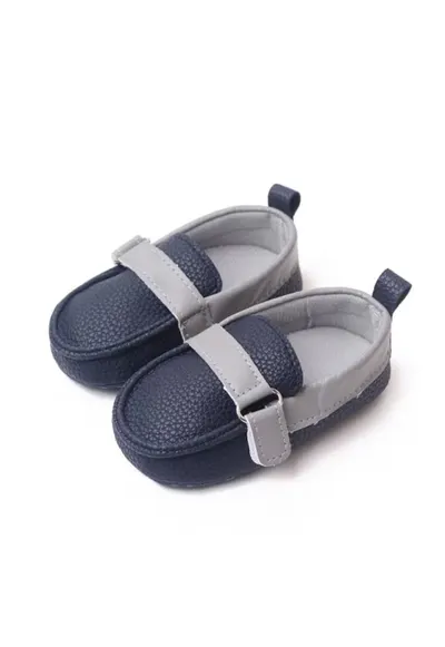 Pantofi SuperBebeShop - Model Beldy - Elegant - Piele ecologica - Baieti - Fara inchidere - Bleumarin