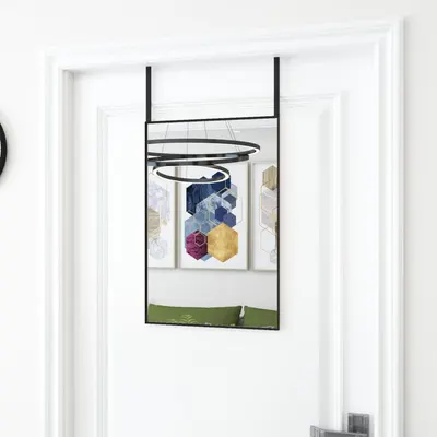 Gossi oglinda pentru usa, negru, 40x60 cm, sticla si aluminiu