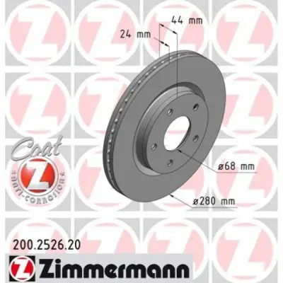 Disc frana ZIMMERMANN 200.2526.20