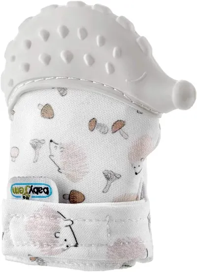Mănușă de dentiție BabyJem - Hedgehog, ecru