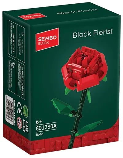 Constructor Sembo Block - Trandafir roșu, 95 piese