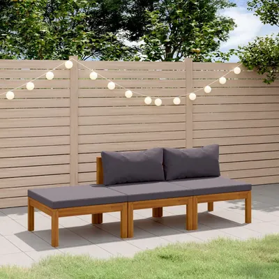 Gossi set mobilier de gradina cu perne, 3 piese, lemn masiv de acacia