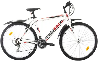 Bicicletă de munte cu viteze Velotec - Pro, 26", 480 mm, alb/roşu