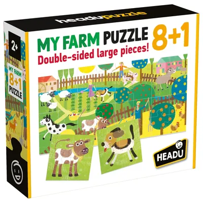 Puzzle educativ Headu - Ferma, 8+1