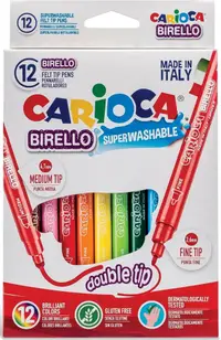 Carioci colorate Carioca - Birello, 12 culori, cu 2 varfuri