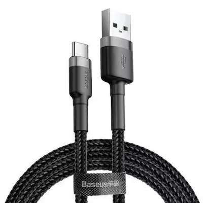 Cablu de date Baseus Cafule Tough Quality USB To Type-C QC3.0 2A 3m - CATKLF-UG1 - Negru-Gri