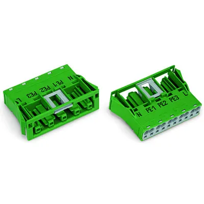 Snap-in socket; 5-pole; Cod. Q; 4,00 mm²; green