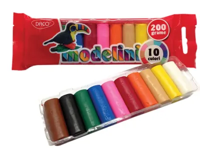 Plastilina 10culori, 200g Modelini, Daco