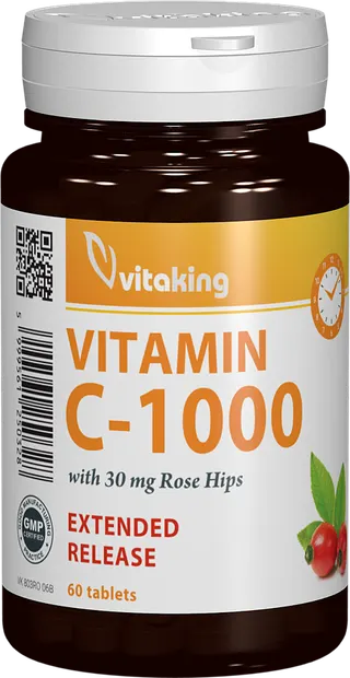 Vitamina C 1000mg cu absorbtie lenta, 60 comprimate, Vitaking