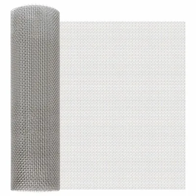 vidaXL Ecran din plasă 40 x 200 cm 6 Mesh Oțel Inoxidabil 201 Argintiu
