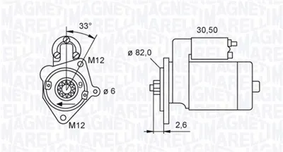 Electromotor (12v, 2kw) Potrivit Audi A4 Allroad B8, A4 Allroad B9, A4 B7, A4 B8, A4 B9, A6 C6, A6 C7; Seat Exeo, Exeo St; Skoda Superb I, Superb Ii 1.9d 2.0d 07.04-11.19
