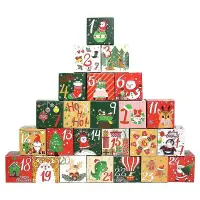Set 24 cutii pătrate diferite pentru Crăciun 7x7x7cm - Default Title