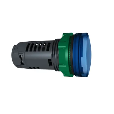 Lampa pilot monolit albastra obiectiv plan Ø22 cu LED 230 - 240V integral