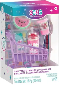 Set cosmetic pentru copii pentru buze 3C4G - Tiny Treats Trolley, 5 piese