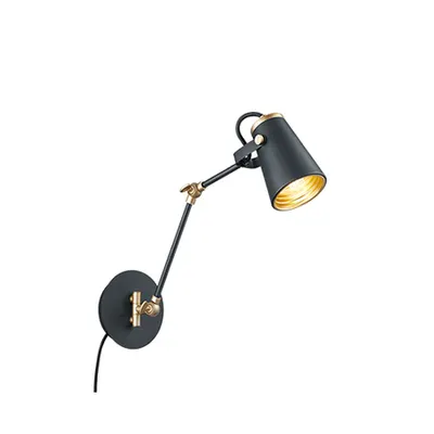 208870132 Aplica Edward 1xMax.40W E14 Negru mat