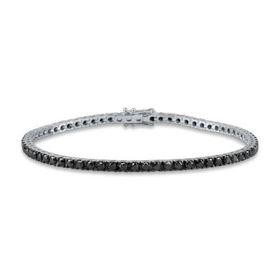 Bratara tennis din aur negru cu diamante negre de 3.8ct