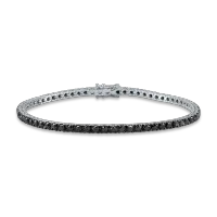 Bratara tennis din aur negru cu diamante negre de 3.8ct