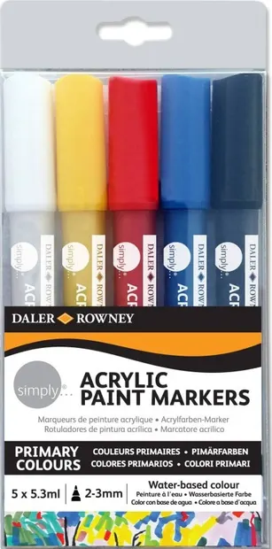 Set de markere acrilice Daler-Rowney Simply - 5 culori